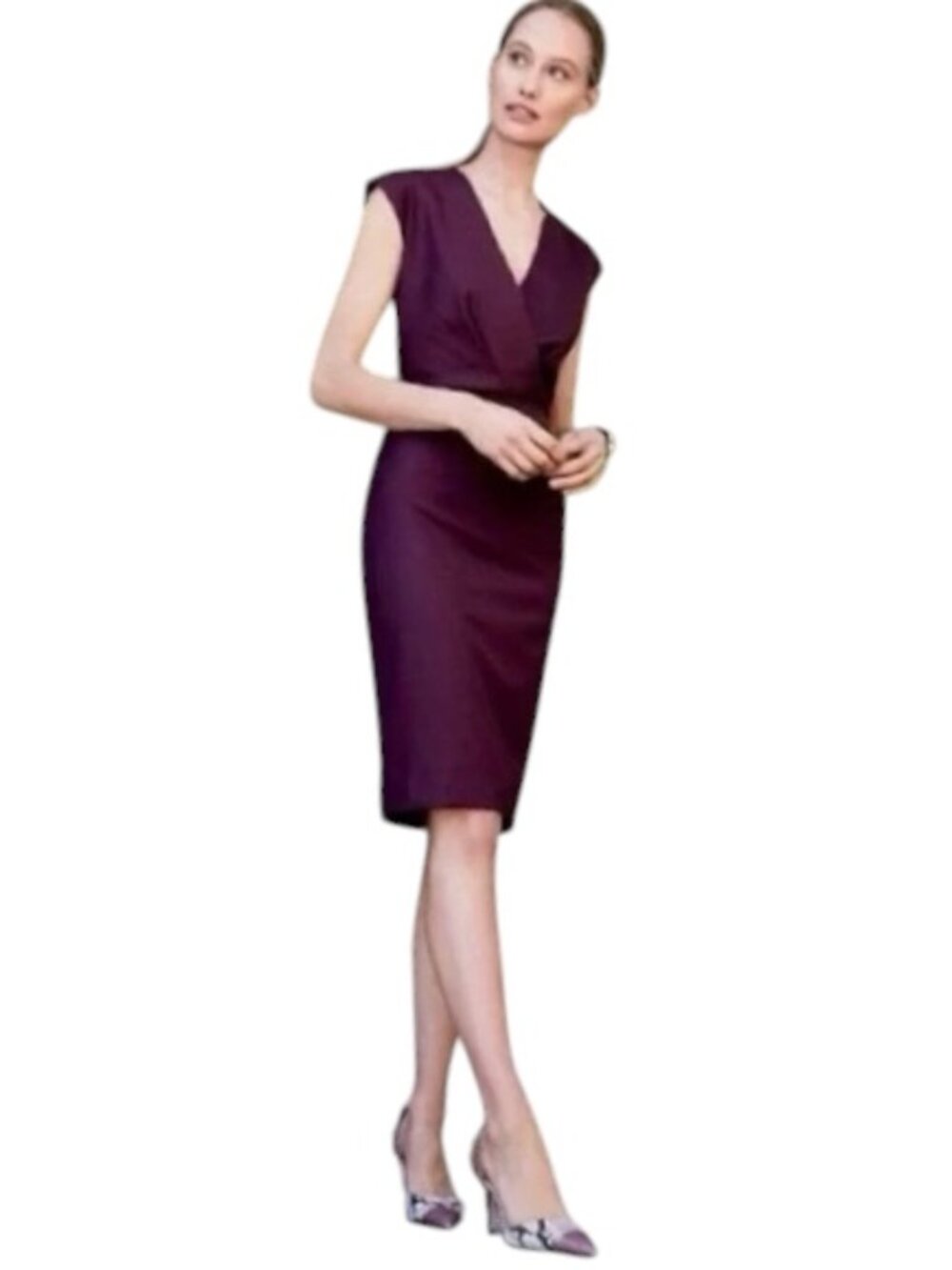 J. Crew Classic Burgundy Wool Sheath Dress Size 6 - Picture 2 of 15